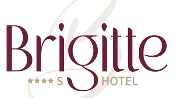 The logo of the Brigitte Hotel features the name in elegant lettering. It is adorned with four stars as a symbol of quality.