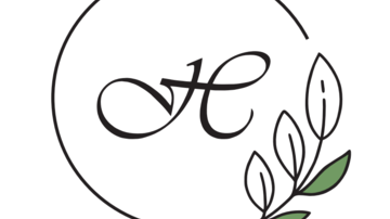 An elegant logo featuring the letter "H" and stylized leaves. It showcases a simple, natural aesthetic.