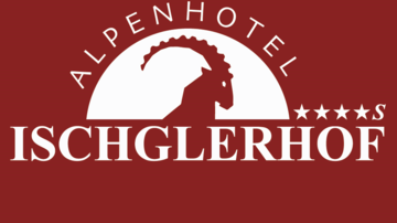 A logo of the Alpine Hotel Ischgl. It features a stylized goat's head and has four stars.